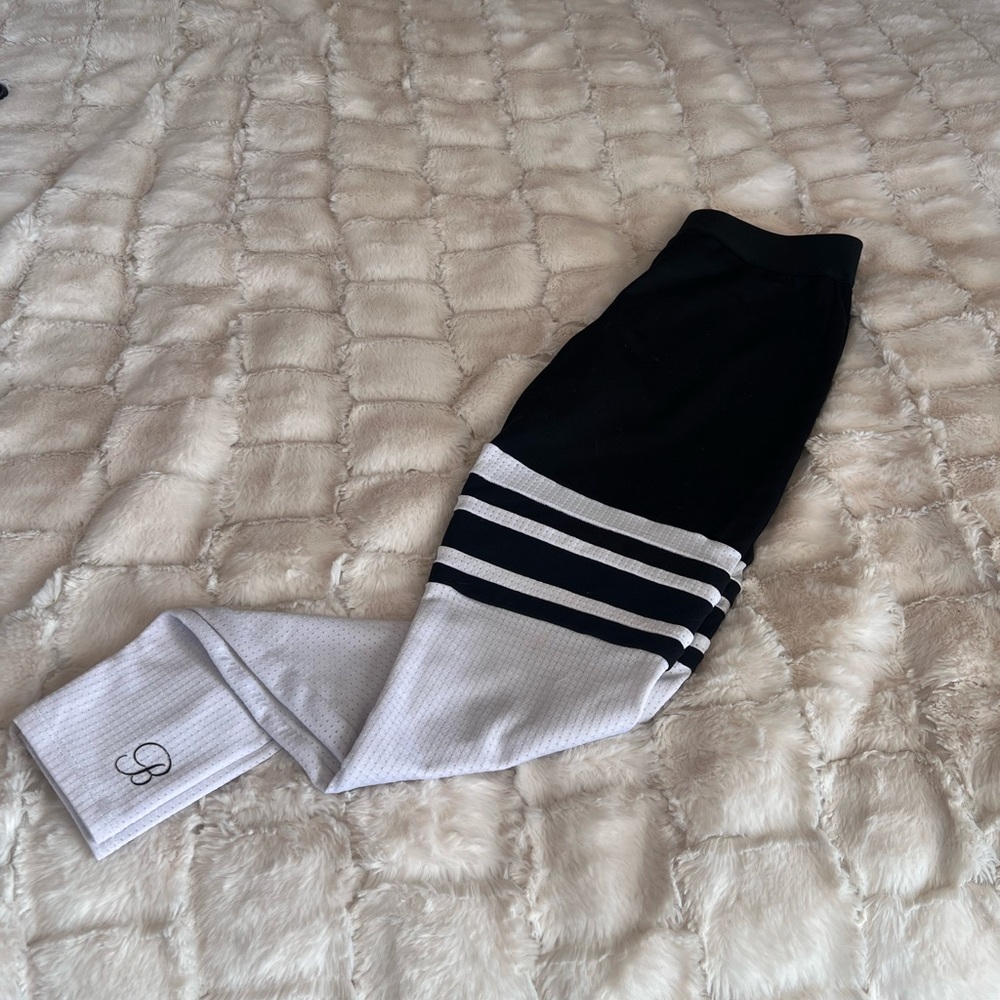Bombshell Sportswear Black and White Striped Leggings